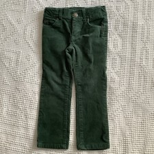 Janie  Jack Boys 4 Cotton Forest Green Corduroy Pants Adjustable Waist Zipper