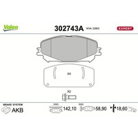 1X Bremsbelagsatz, Scheibenbremse Valeo 302743A Passend FüR Mitsubishi