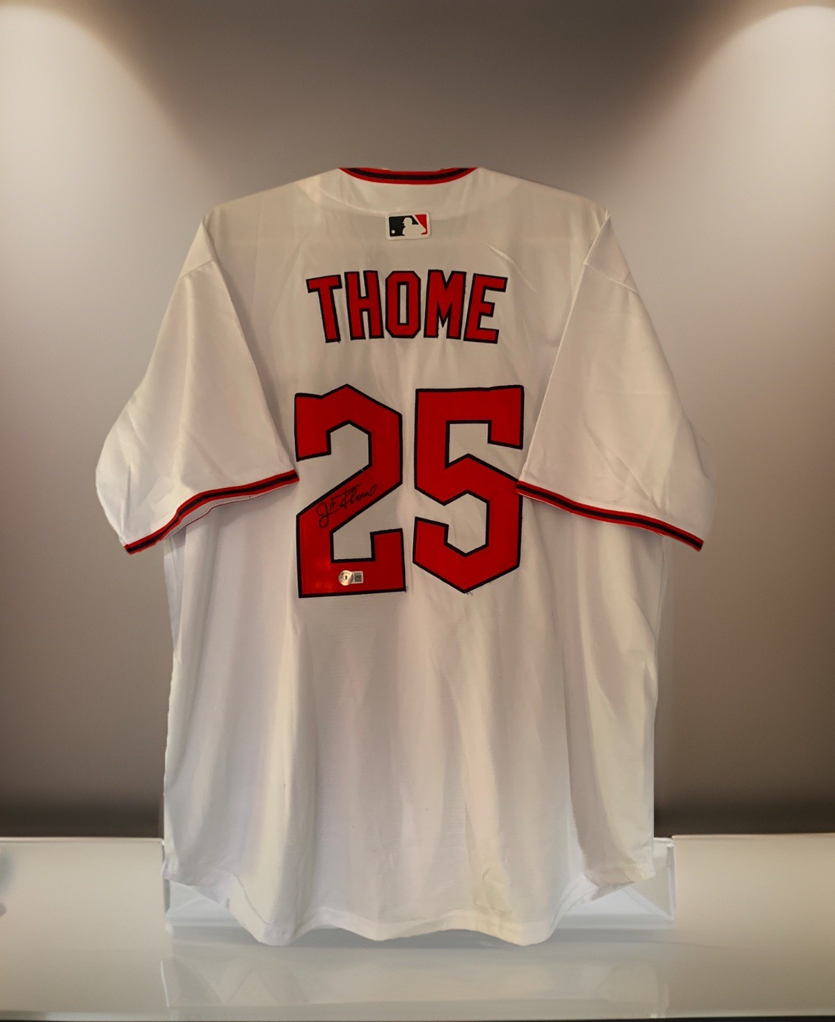 Jim Thome Autographed Signed Cleveland Guardians Baseball Jersey MLB (Beckett) 