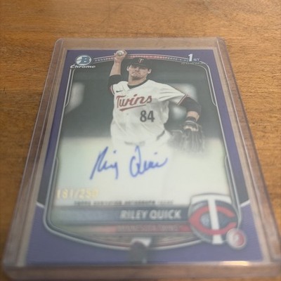 2025 Bowman Draft Chrome Baseball Riley Quick Purple Refractor 1st Auto /250