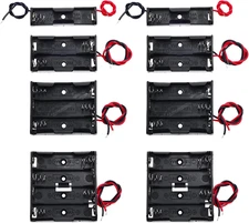 8 Pack AA Battery Holder Bundle with Wire 1 AA Battery Holder 1.5V, 2 Pcs, 2 AA