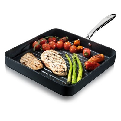 NutriChef 11'' Hard-Anodized Non stick Grill & Griddle Pan - Kitchen Cookware