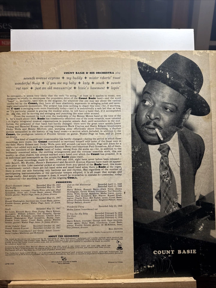 COUNT BASIE (ANDY WARHOL COVER) MONO RCA LPM-1112 - Image 2 of 4
