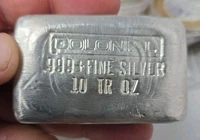Colonial Vintage Silver 10oz Bar 999 Fine Silver Great Condition National