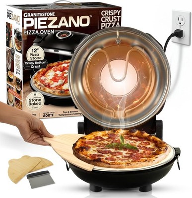12-inch electric oven with ceramic baking tray, maximum temperature up to 800˚F.