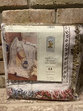 Vtg Beacon Classic Pooh Tapestry Throw Disney 48"x36" Jacquard Baby Blanket NOS