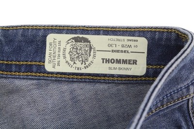 DIESEL Thommer 083AC Men's Jeans W28/L30 Blue Ripped Slim Skinny