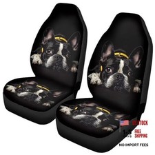 Talayituse Print Car Front Seat Cover Set Of 2 Car Universal Boston Terrier