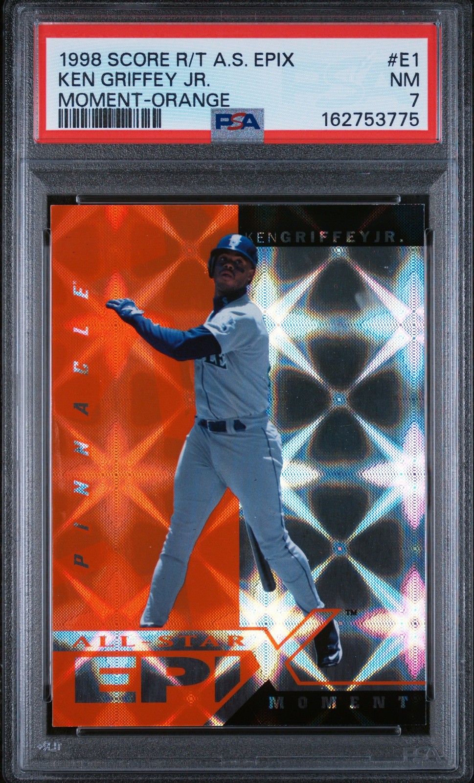 1998 SCORE ROOKIE TRADED ALL-STAR EPIX MOMENT-ORANGE #E1 KEN GRIFFEY JR. PSA 7 view 1