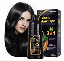 MEIDU Black Hair Dye Shampoo Natural Instant 3 in 1 Hair Dye 500ml FREE SH P
