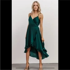 NWT Baltic Born Steffi Tulip Wrap Dress in Emerald Green Size S