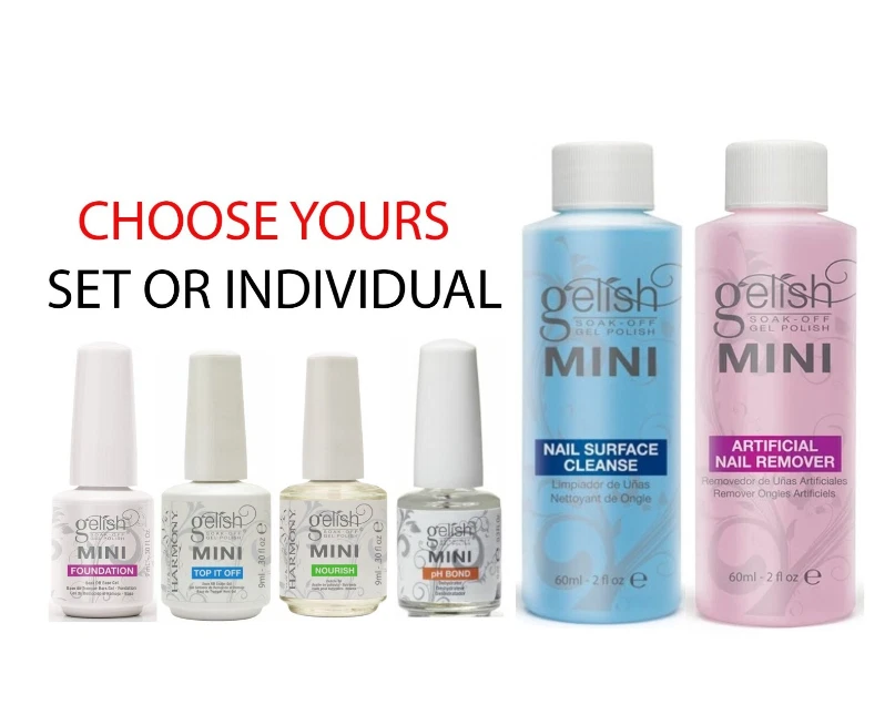 Gelish Gel Mini - pH BOND/FOUNDATION/TOP IT OFF/NOURISH/Cleanser - ( SELECTION ) - image 1 of 1