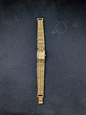 Bulova Diamond Quartz Women's Gold Tone Watch Swiss Made 18K Gold Electroplated 
