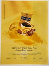 Vintage 2000 Godiva Chocolate & Biscotti with Coffee Cup Advertisement Print Ad