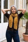 BETSEY JOHNSON NWT $58 Taupe Crushed Velvet Women's Elegant Scarf Lace Edging — photo 2