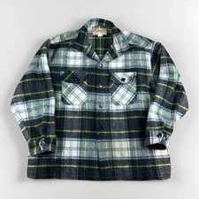Vintage Chippewa Woolens Men’s Wool Shirt Jacket Flannel Plaid Size XL