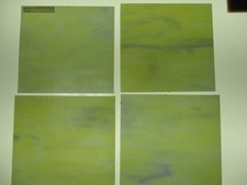 Stained Glass Kokomo 4 Pieces White Blue Yellow streaky 9" x 8"