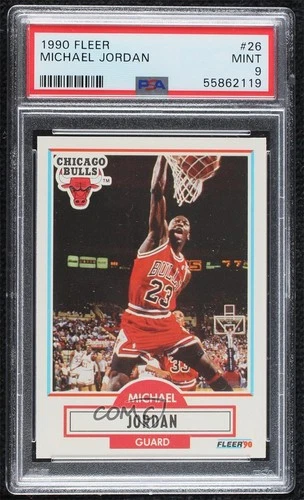 1990 Fleer Michael Jordan (Black Line Under Biographical Information) PSA 9 MINT