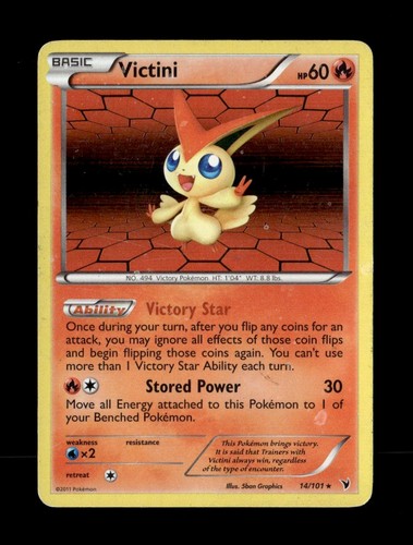 Victini (14) 14/101 Noble Victories Holo Rare Pokemon TCG LP