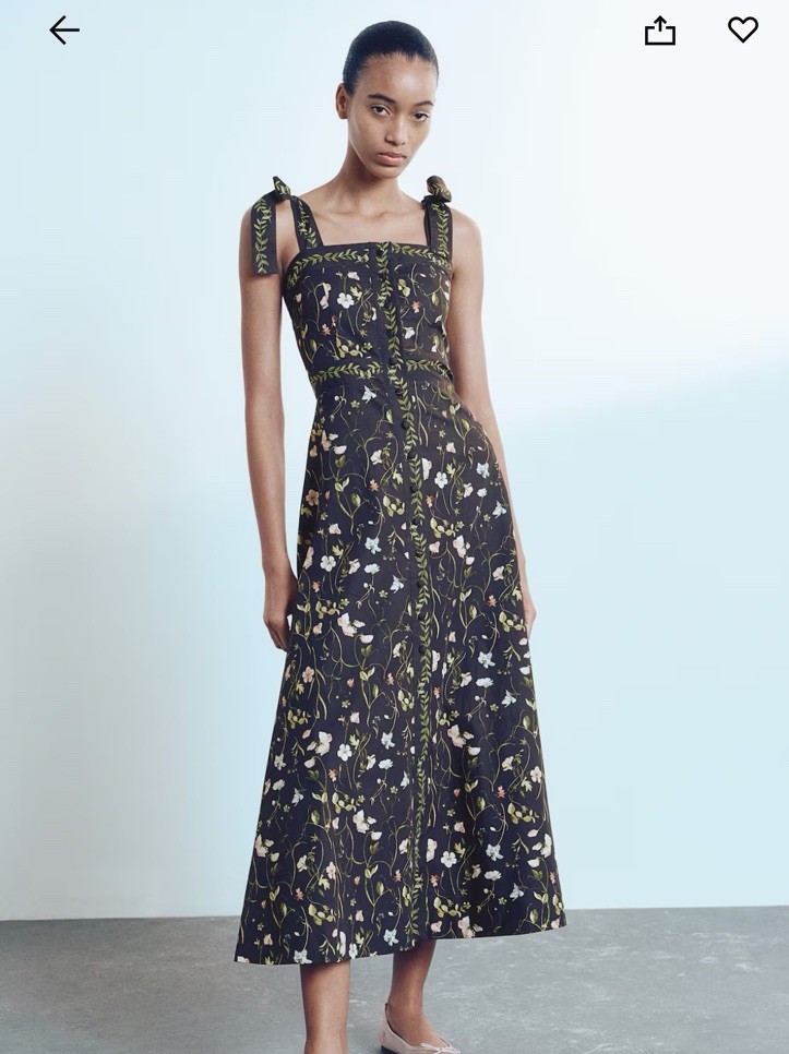 h&m floral dress black H&M CONSCIOUS EXCLUSIVE PATTERNED FLORAL SILK DRESS LADIES –  Afashionistastore main image 0