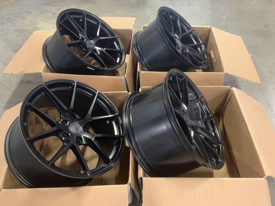 19x9.5 +35 Aodhan AFF07 5x120 Matte Balck Wheels (Used Set) | eBay