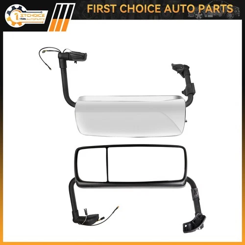 Mirrors Complete Chrome For 2015 2016 2017 2018 Volvo VNL Driver+Passenger Side