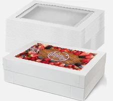 8 Pack White Bakery Boxes for Cakes Donuts Cupcakes and Brownies OPEN BOX