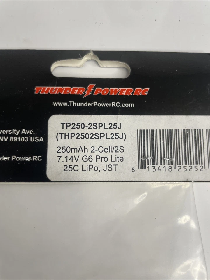 Thunder Power RC 250 mAh 2 Cell/2S 7.14v G6 Pro Lite 25c. Free Shipping - Image 4 of 4