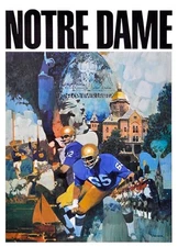 lw Notre Dame NCAA College Mascot Logo Poster 12x8in Metal Sign