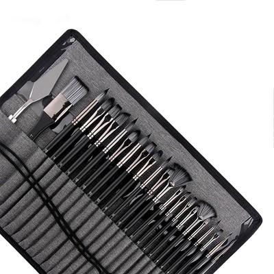 Set 28 Pennelli Da Pittura Con Manico In Legno – Misure 1/1.5/2/3 Pollici, Setole Morbide, Per Pittura A Olio E Acquerello, Per Pareti E Mobili