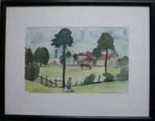 ROLF DIENER - Landschaft mit Pferden - Hamburger Baukreis Illies Fiedler