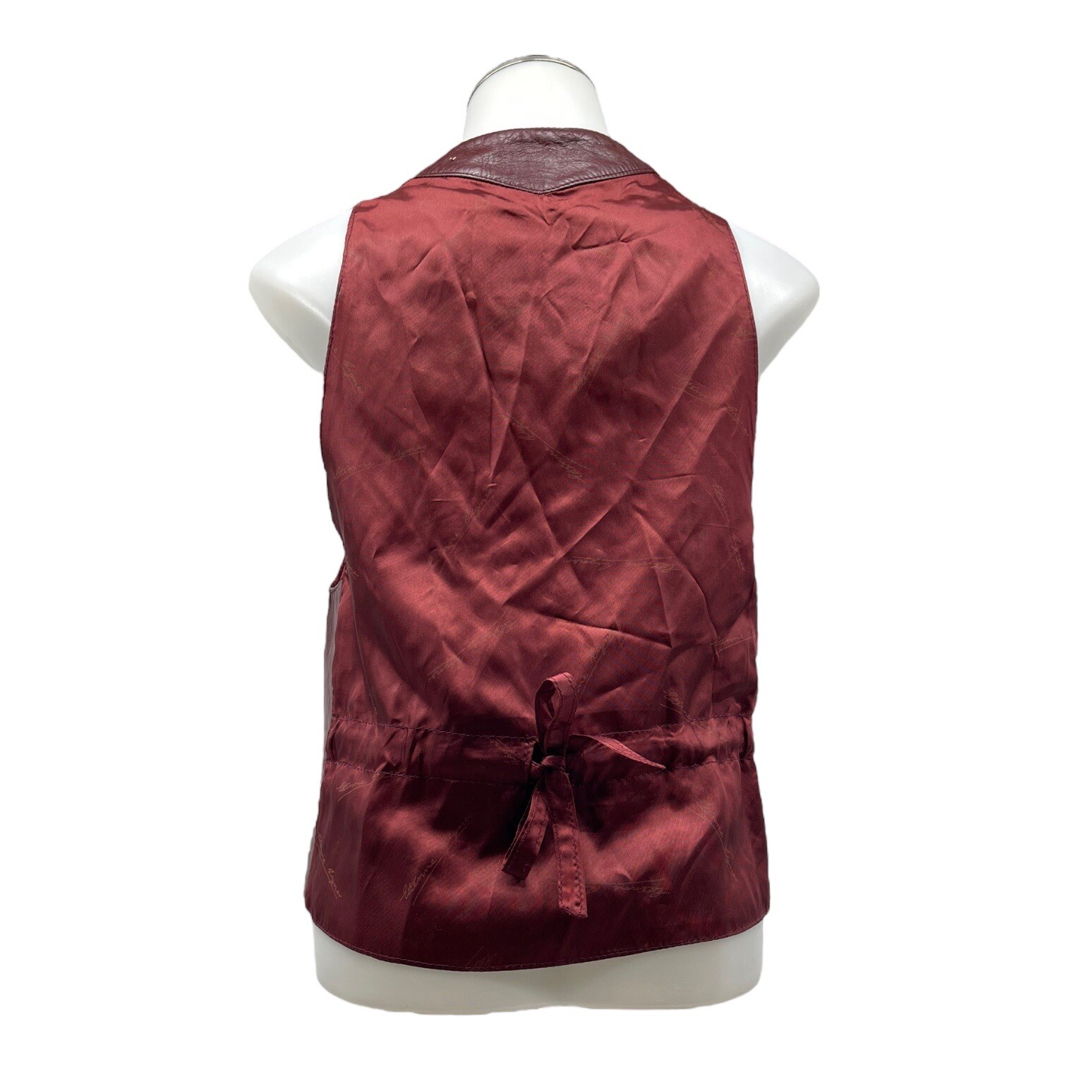 Vintage 70s ETIENNE AIGNER Womens 8 Leather Vest Sleeveless Jacket OXBLOOD RARE image 7