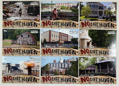 THE WALKING DEAD EVOLUTION Topps 2017 Complete NO SAFE HAVEN Chase Card Set (9)