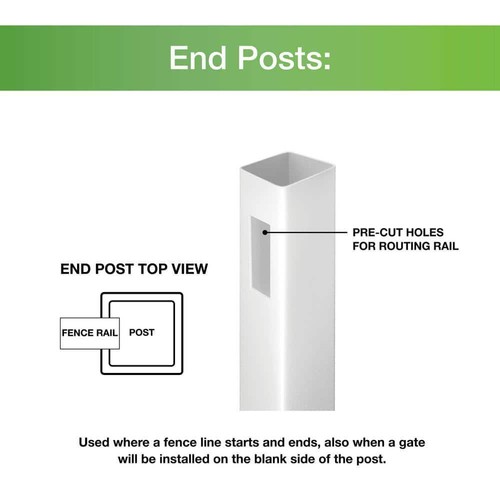 Barrette Outdoor Living Vinyl Fence End Post 5"x9' Lightweight Design White - 第 4/4 張圖片