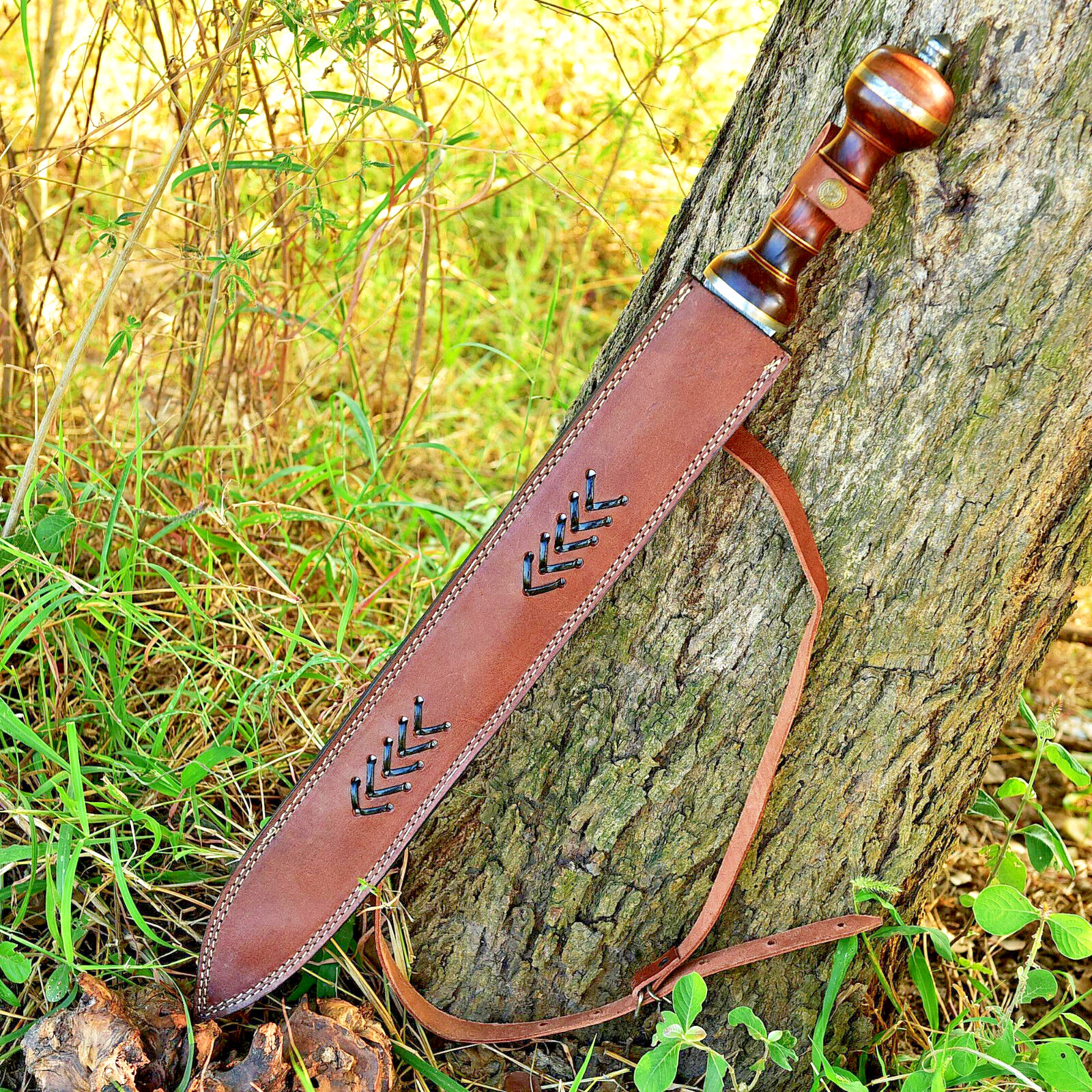 HANDMADE DAMASCUS STEEL GLADIATOR GLADIUS SWORD WITH SHEATH Every Day Carry 2913