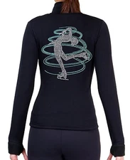 Figure Skating Polartec Fleece Jacket Rhinestone JR230 - Aqua