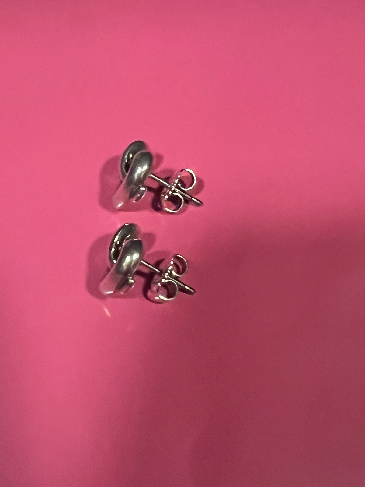 James Avery Sterling Heart Knot Stud Earrings Gem