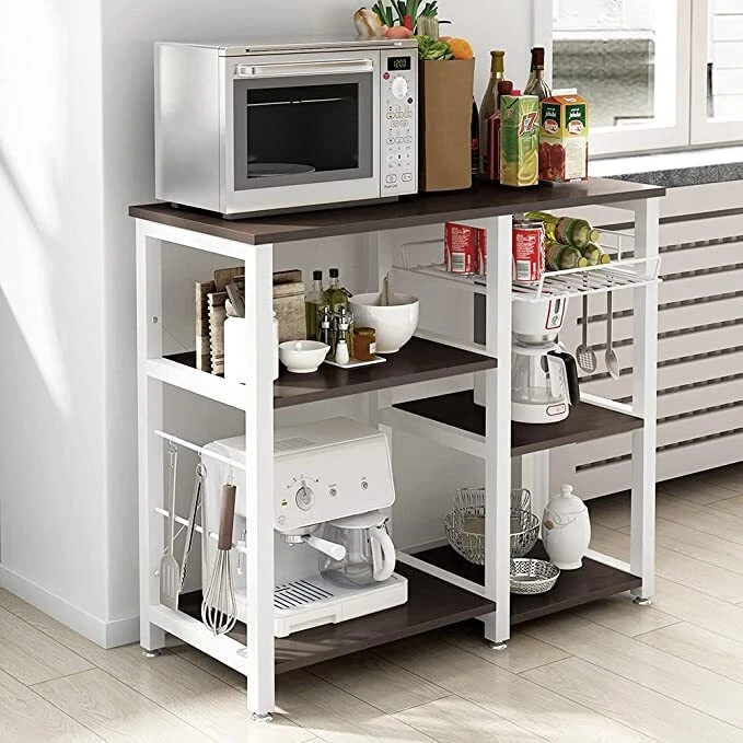 Mueble Auxiliar Cocina Microondas Color Gris Con Tapa Roble 58x95 Cm con  Ofertas en Carrefour