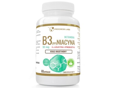 Progress Labs Niacin Vitamin B3 (PP) 50 mg + Inulin 60 Kapseln