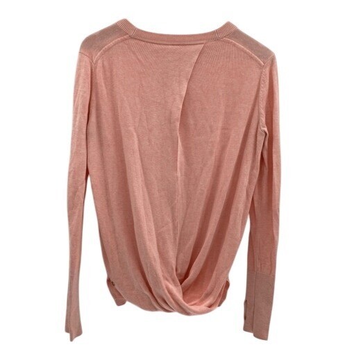 Lululemon Sweater Bring it Back Backbend Women 8 Peach Pink Open Back Cashmere - Picture 2 of 12