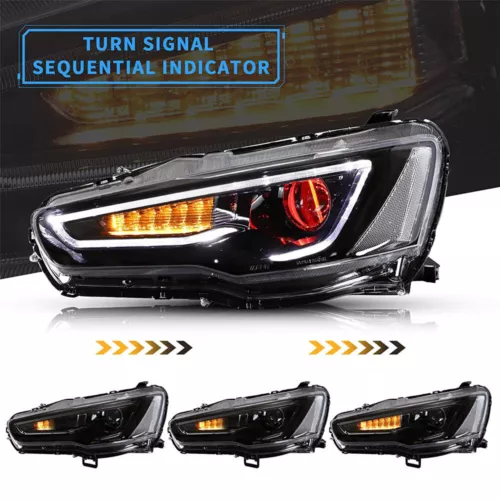 VLAND LED Headlights & LED Tail Lights for Mitsubishi Lancer / EVO 2008-2017 - Picture 5 of 31