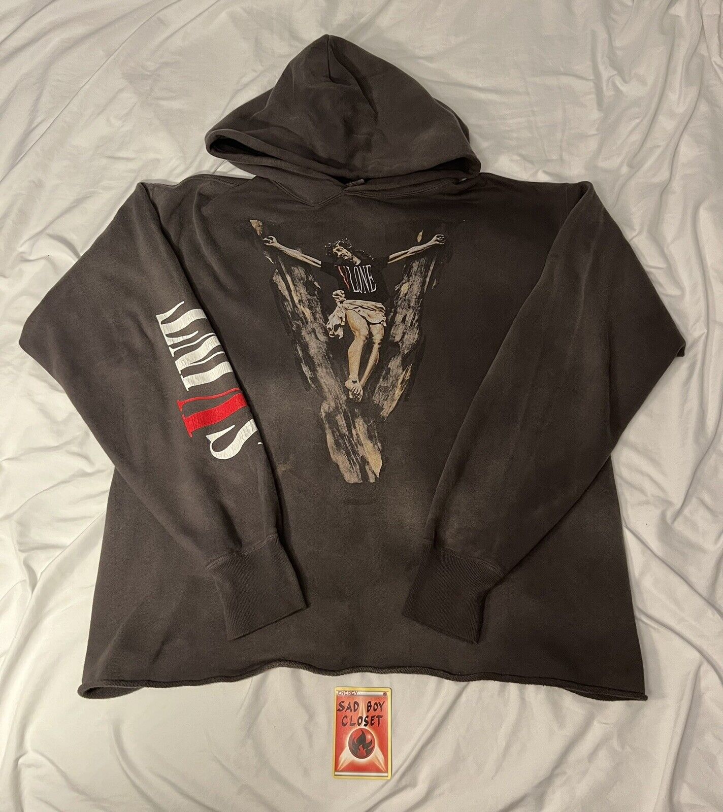 22SS SAINT MICHAEL × VLONE HOODIE USED加工-