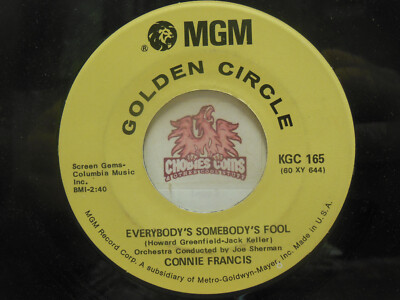 Connie Francis   Everybody's Somebody's Fool / Al Di La, 45 RPM VG (14F)