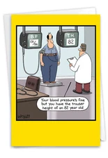 1 Funny Birthday Greeting Card with Envelope Bday Trouser Height  - NobleWorks