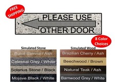 Please Use Other Door sign 2" x 8" - FREE SHIPPING