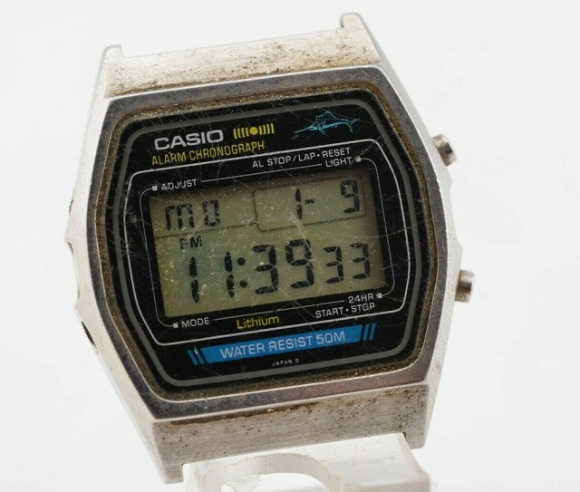 casio digital watch blue