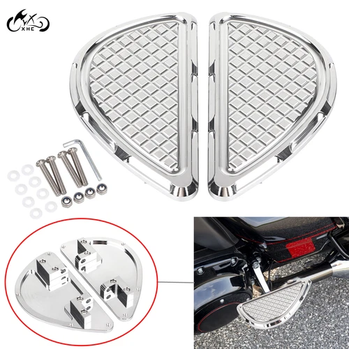 Chrome Diamond Driver Passenger Floorboards Footboards For Harley Touring 93-23 - Picture 4 of 22
