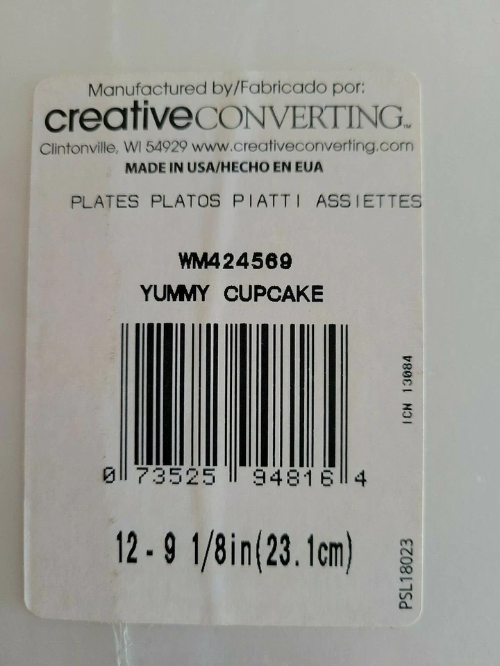 Cupcake Party Kids Happy Birthday Party 9" x 9" 24 Pcs. Paper Pink Plates - Image 2 of 2