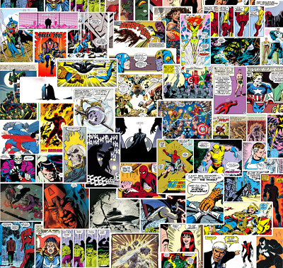 25/50 Comic Panel Sticker Pack - Waterproof Vinyl - Marvel DC Spiderman Batman