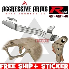 AGGRESSIVE ARMS FDE COPPER BILLET ALUMINUM TRIGGER & BAR GL0CK 43 43x 48 FLAT
